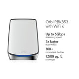 Orbi RBK853 AX6000 Tri-Band 3-Pack WiFi 6 Mesh System