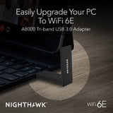 NETGEAR Nighthawk A8000 Tri-band USB 3.0 WiFi 6E Adapter - AXE3000