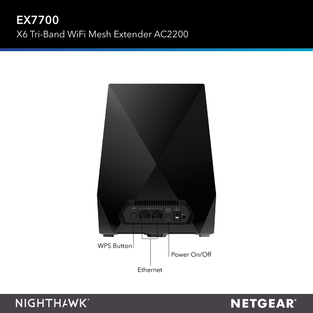 EX7700 Nighthawk X6 Tri-Band WiFi Mesh Extender - AC2200