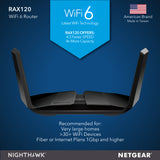 Nighthawk RAX120 AX12 WiFi 6 Router - AX6000